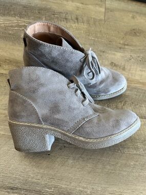 Target Taupe Suede Lace-Up Ankle Booties